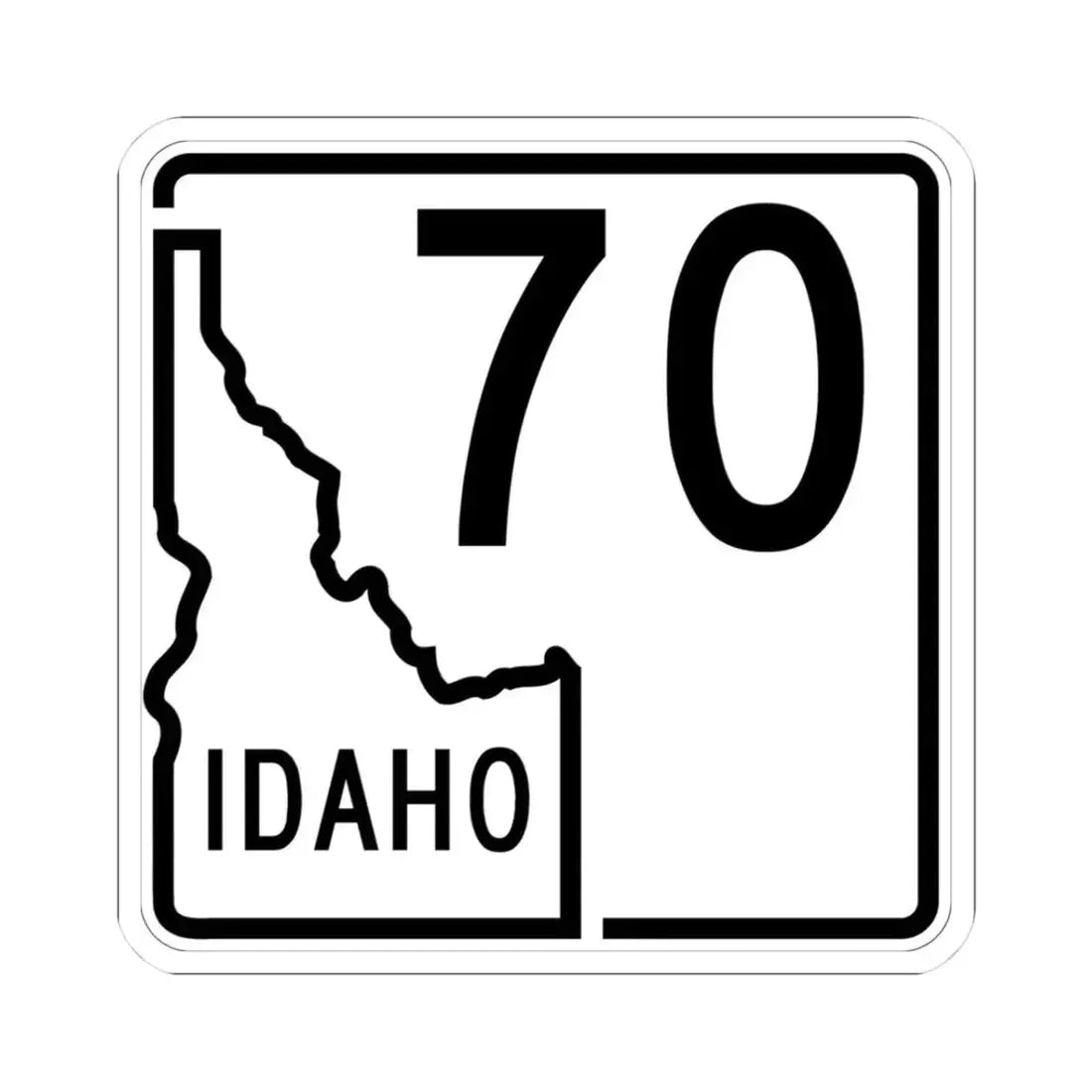 Idaho 70 1955 (Idaho) (Road Sign) STICKER Vinyl Kiss-Cut Decal 3 Inch White - The Sticker Space