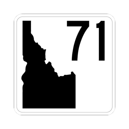 Idaho 71 (Idaho) (Road Sign) STICKER Vinyl Kiss-Cut Decal 3 Inch White - The Sticker Space