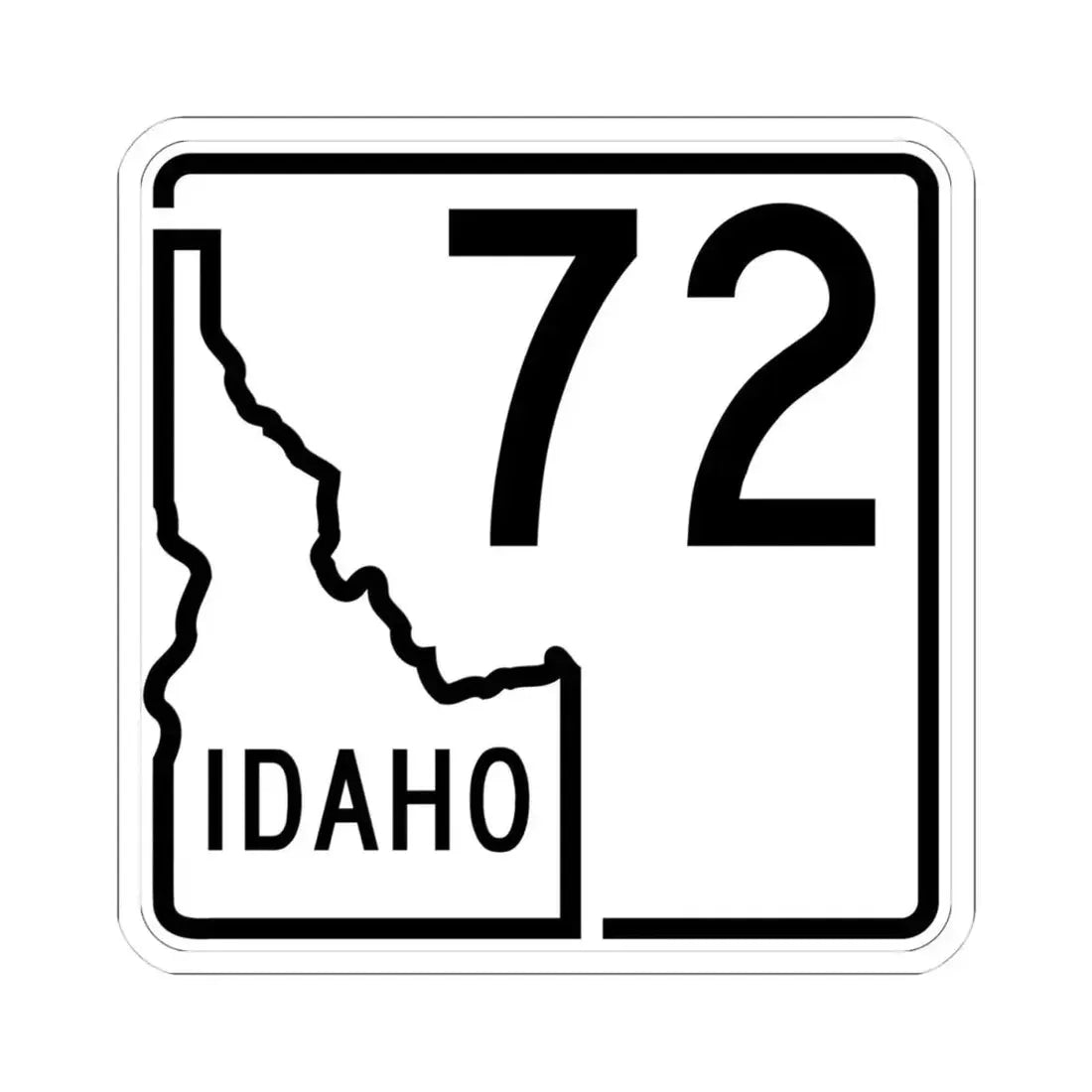 Idaho 72 1955 (Idaho) (Road Sign) STICKER Vinyl Kiss-Cut Decal 4 Inch White - The Sticker Space