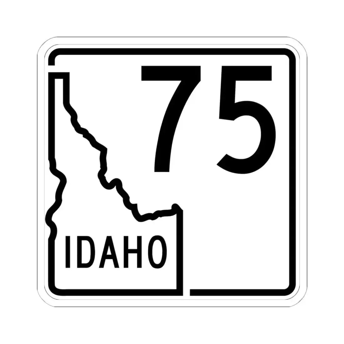 Idaho 75 1955 (Idaho) (Road Sign) STICKER Vinyl Kiss-Cut Decal 6 Inch White - The Sticker Space