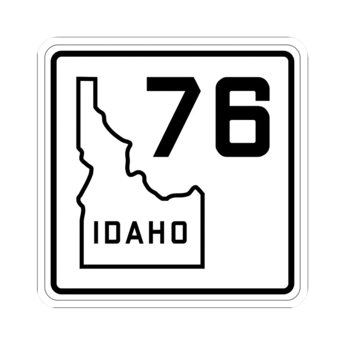 Idaho 76 1930 (Idaho) (Road Sign) STICKER Vinyl Kiss-Cut Decal 2 Inch White - The Sticker Space