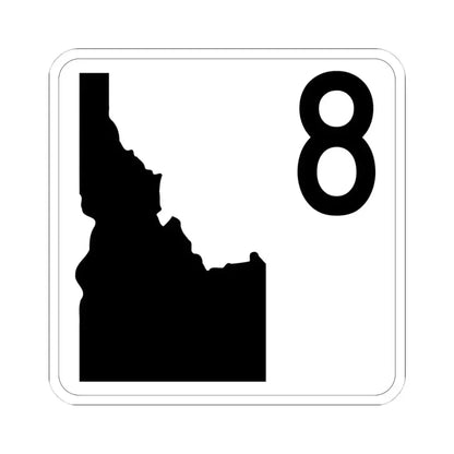 Idaho 8 (Idaho) (Road Sign) STICKER Vinyl Kiss-Cut Decal 4 Inch White - The Sticker Space