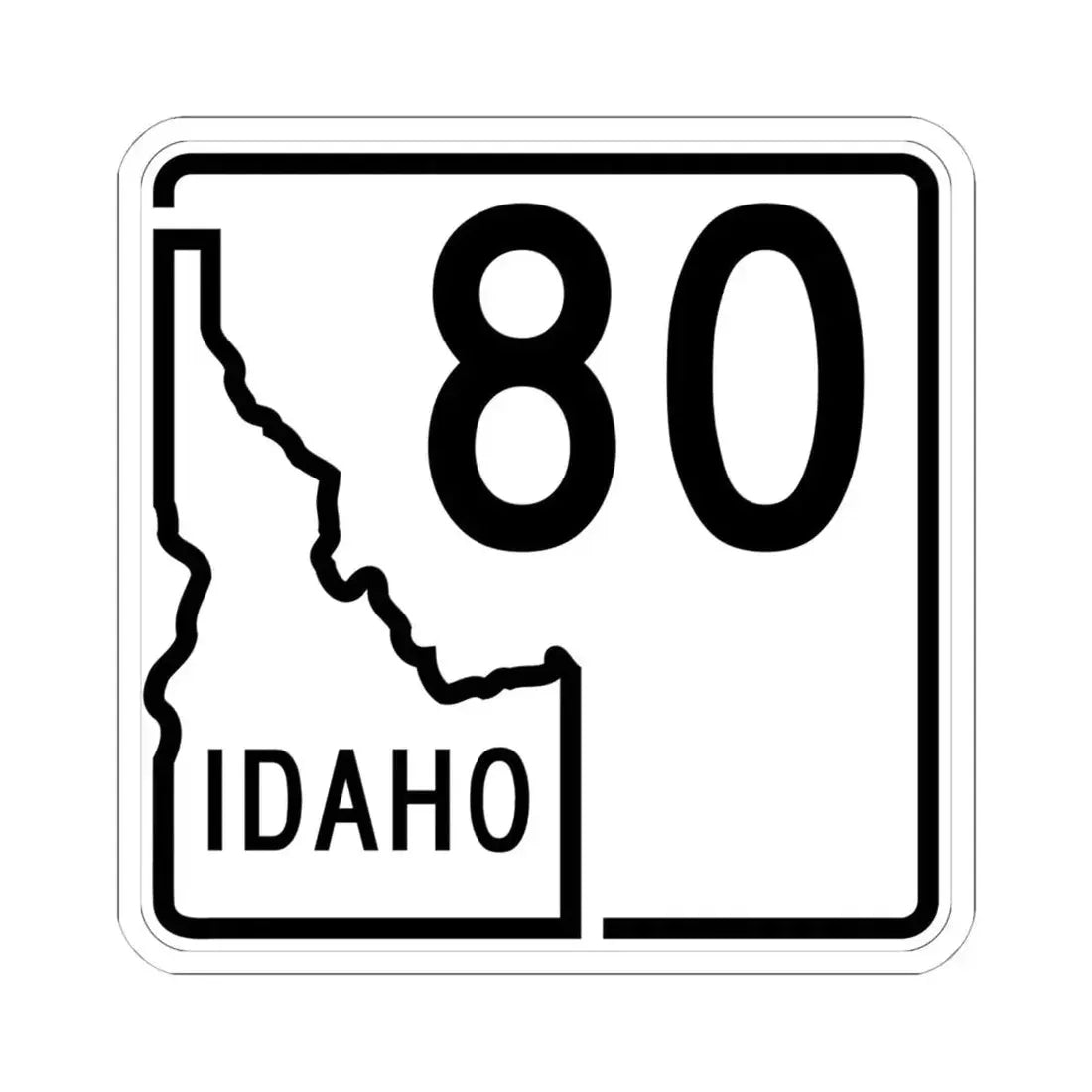 Idaho 80 1955 (Idaho) (Road Sign) STICKER Vinyl Kiss-Cut Decal 6 Inch White - The Sticker Space