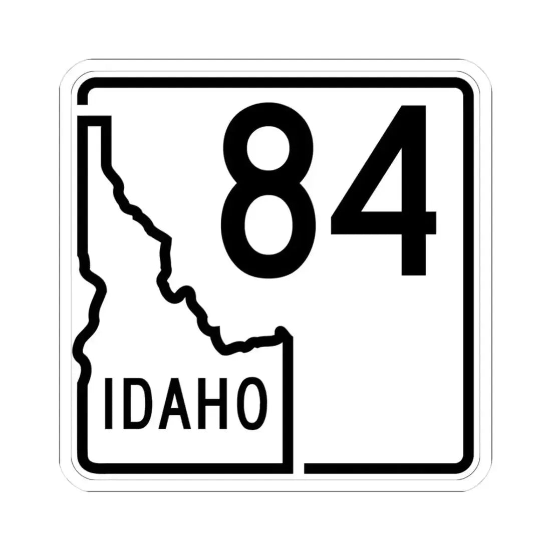 Idaho 84 1955 (Idaho) (Road Sign) STICKER Vinyl Kiss-Cut Decal 3 Inch White - The Sticker Space