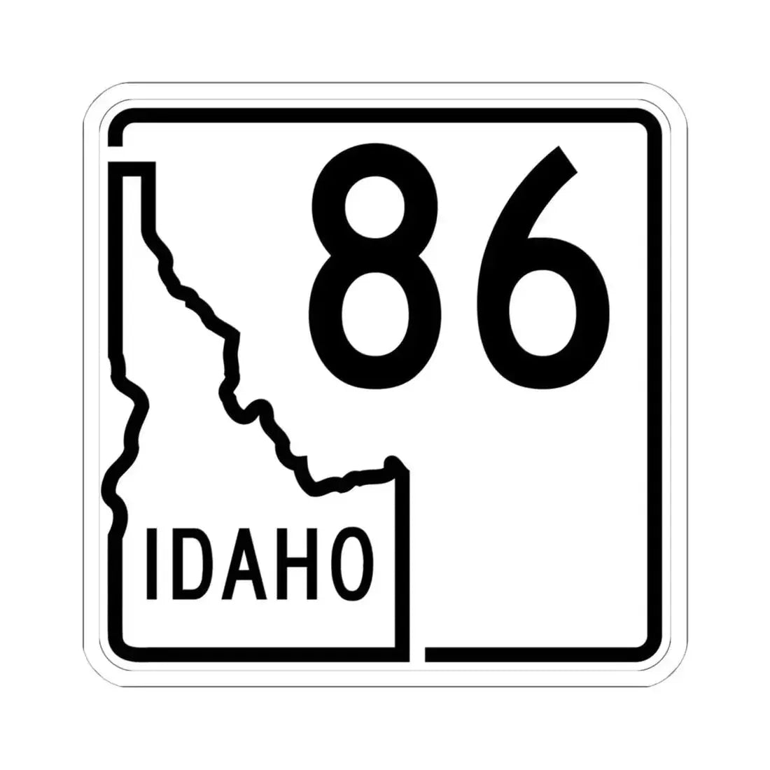 Idaho 86 1955 (Idaho) (Road Sign) STICKER Vinyl Kiss-Cut Decal 6 Inch White - The Sticker Space