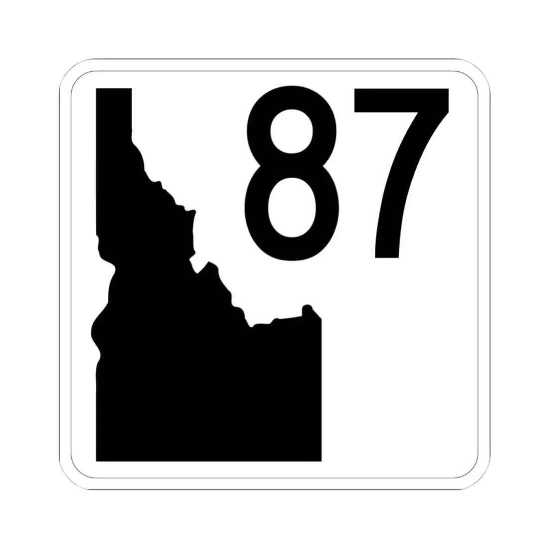 Idaho 87 (Idaho) (Road Sign) STICKER Vinyl Kiss-Cut Decal 4 Inch White - The Sticker Space
