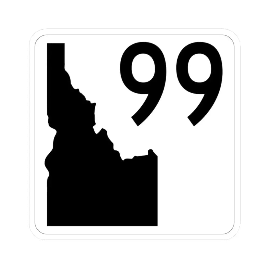 Idaho 99 (Idaho) (Road Sign) STICKER Vinyl Kiss-Cut Decal 2 Inch White - The Sticker Space