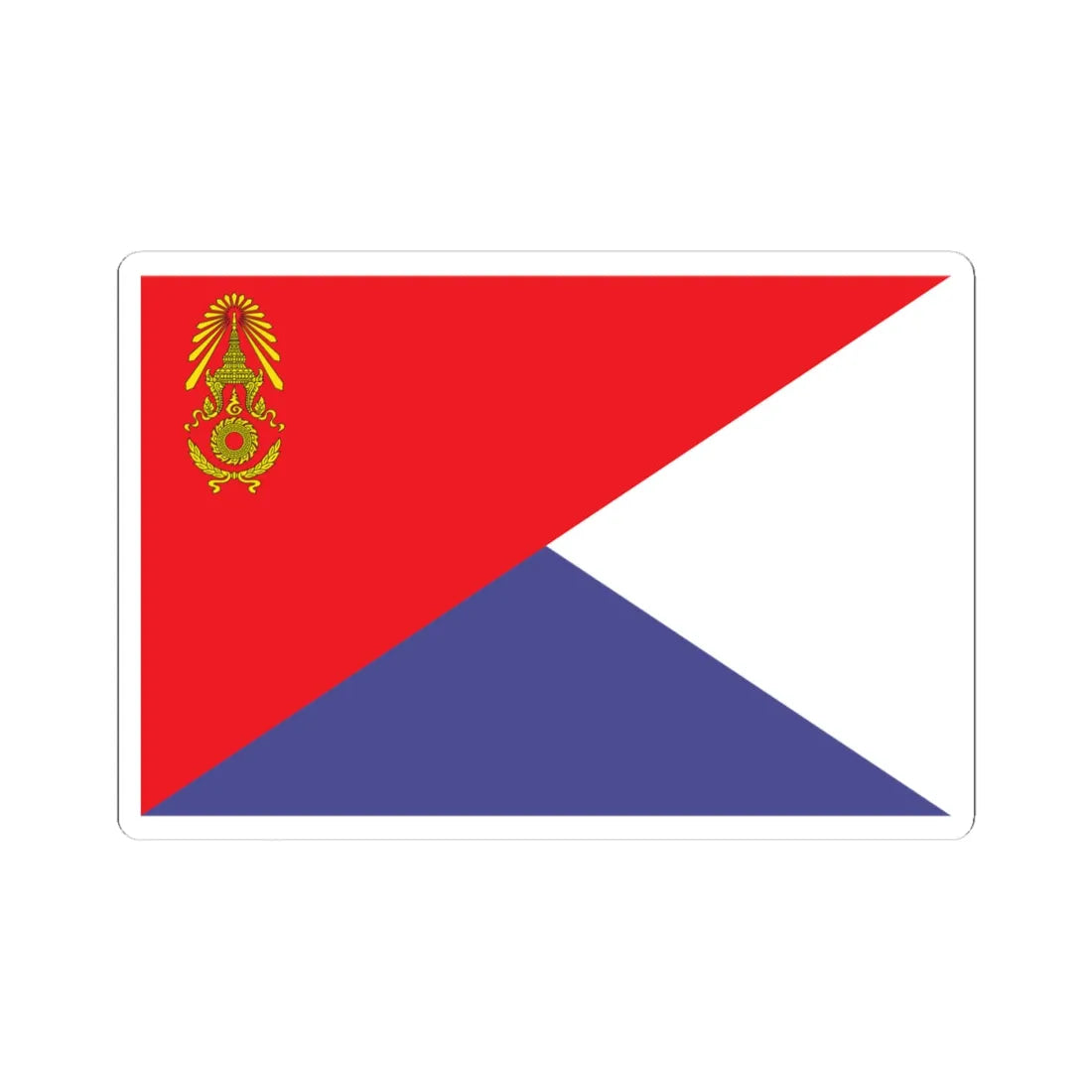 Identification Flag Thai Army Battalion Cavalry (Thailand) STICKER Vinyl Kiss-Cut Decal 4 Inch White - The Sticker Space