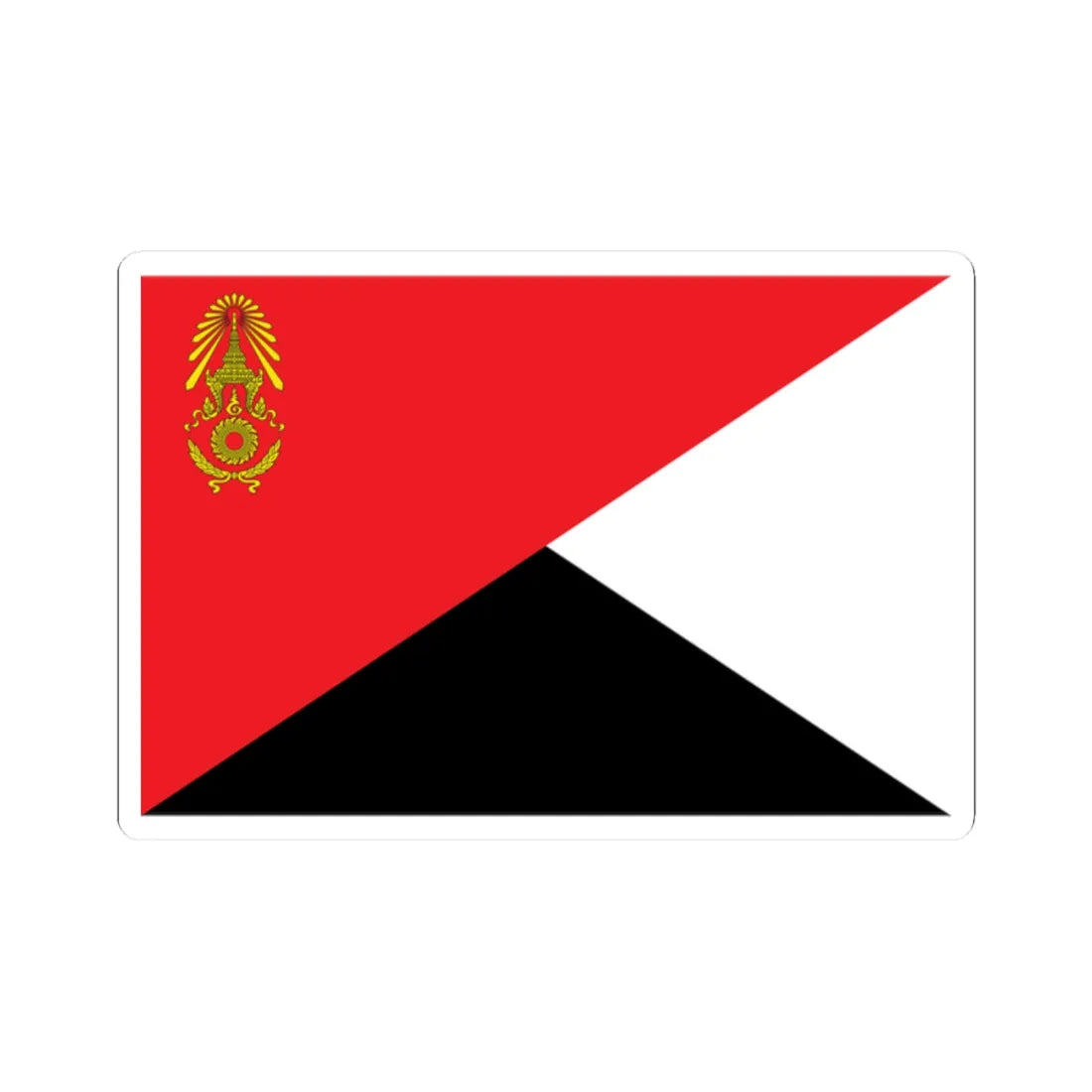 Identification Flag Thai Army Battalion Engineer (Thailand) STICKER Vinyl Kiss-Cut Decal 2 Inch White - The Sticker Space