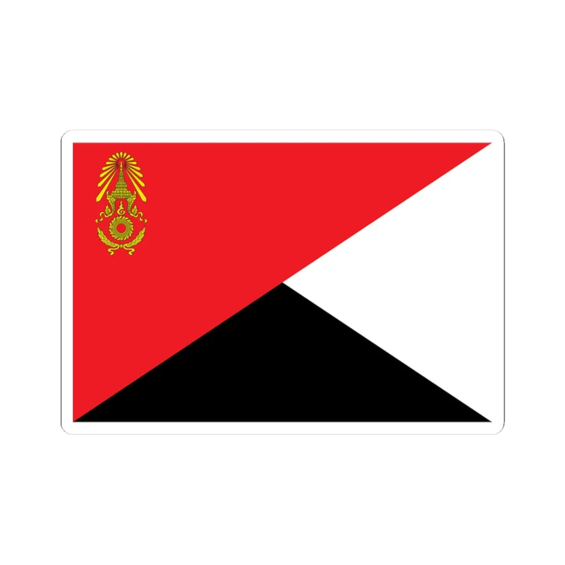 Identification Flag Thai Army Battalion Engineer (Thailand) STICKER Vinyl Kiss-Cut Decal 3 Inch White - The Sticker Space