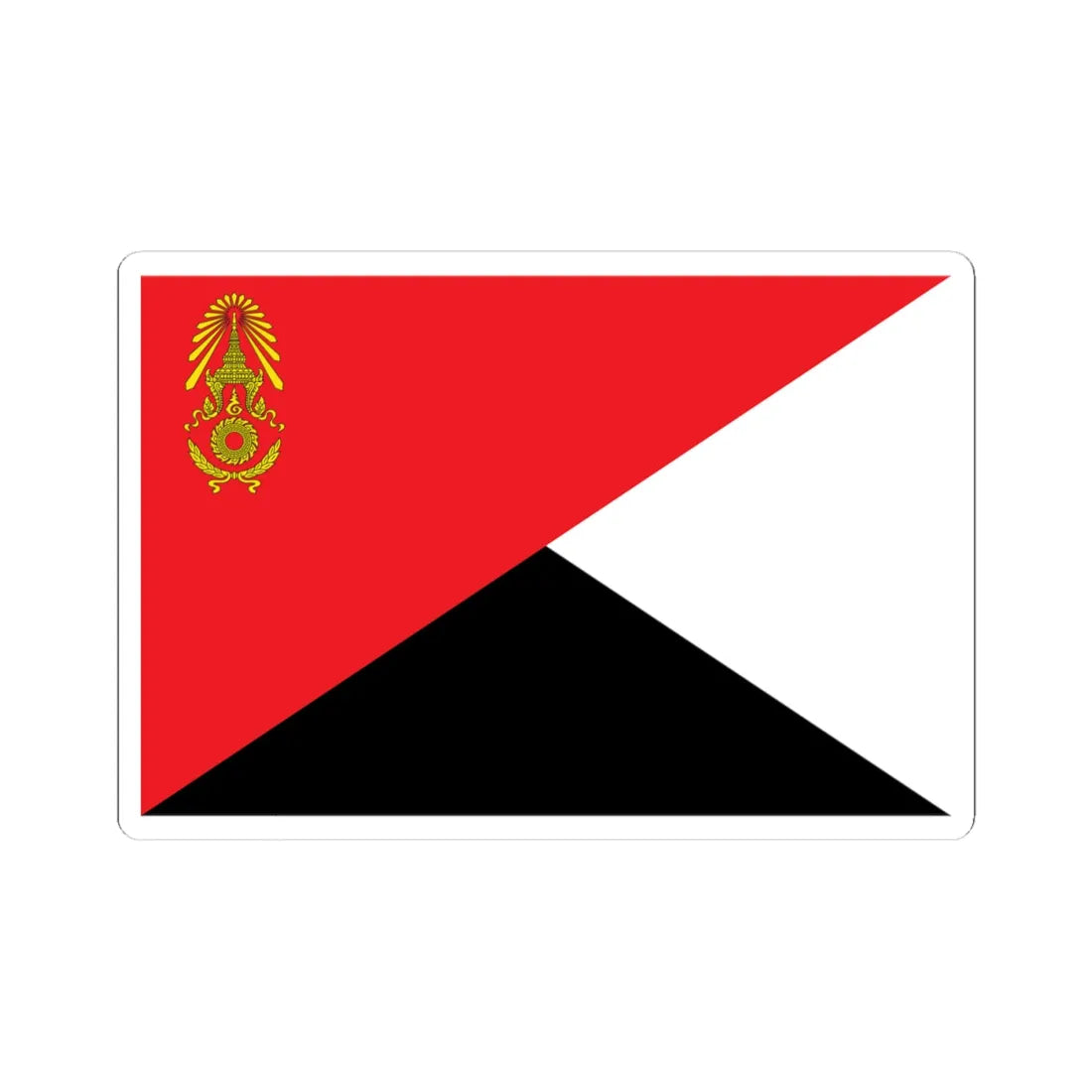 Identification Flag Thai Army Battalion Engineer (Thailand) STICKER Vinyl Kiss-Cut Decal 4 Inch White - The Sticker Space