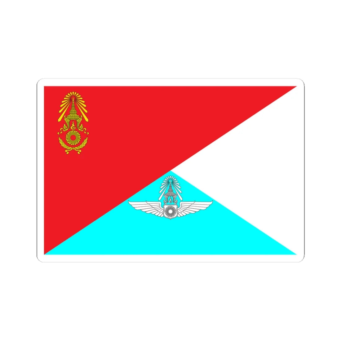 Identification Flag Thai Army Battalion Flying Unit (Thailand) STICKER Vinyl Kiss-Cut Decal 3 Inch White - The Sticker Space
