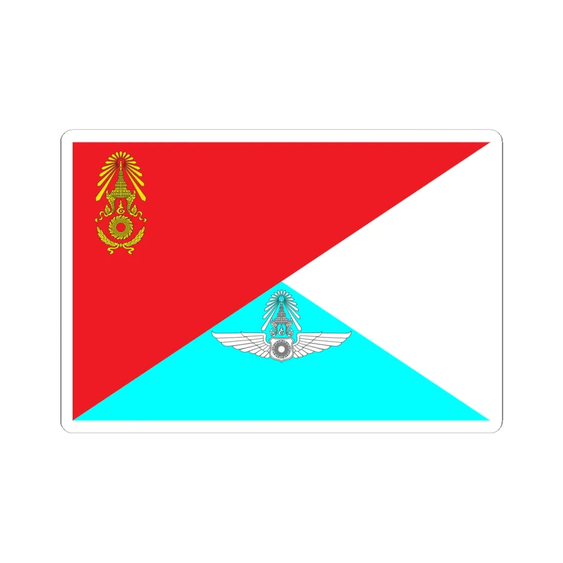 Identification Flag Thai Army Battalion Flying Unit (Thailand) STICKER Vinyl Kiss-Cut Decal 6 Inch White - The Sticker Space