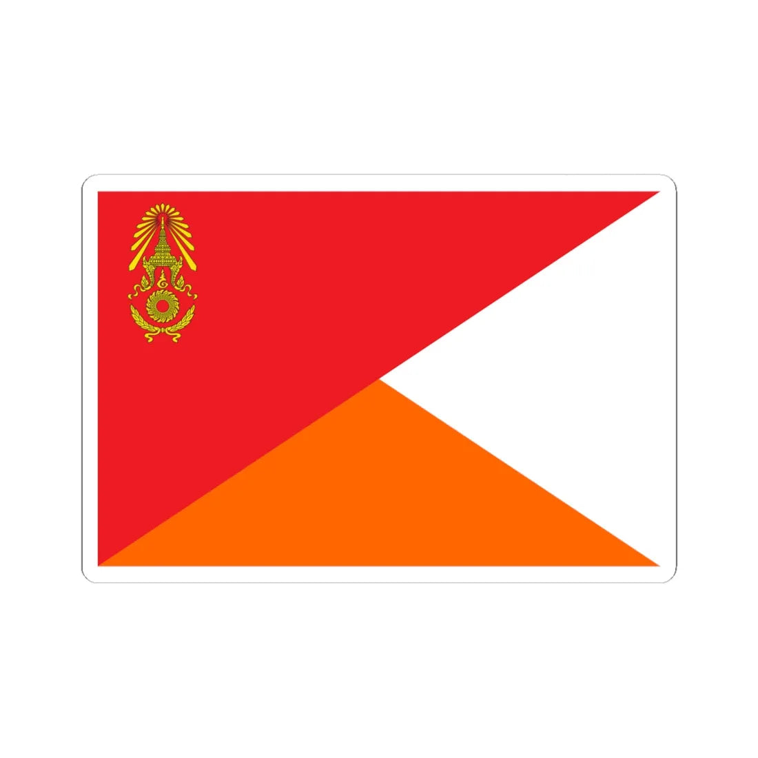 Identification Flag Thai Army Battalion Ordnance (Thailand) STICKER Vinyl Kiss-Cut Decal 6 Inch White - The Sticker Space