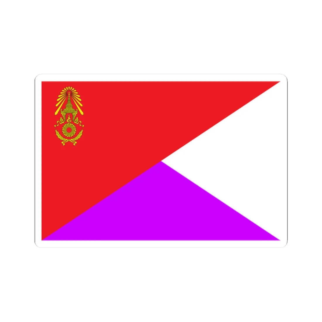 Identification Flag Thai Army Battalion Signal (Thailand) STICKER Vinyl Kiss-Cut Decal 2 Inch White - The Sticker Space