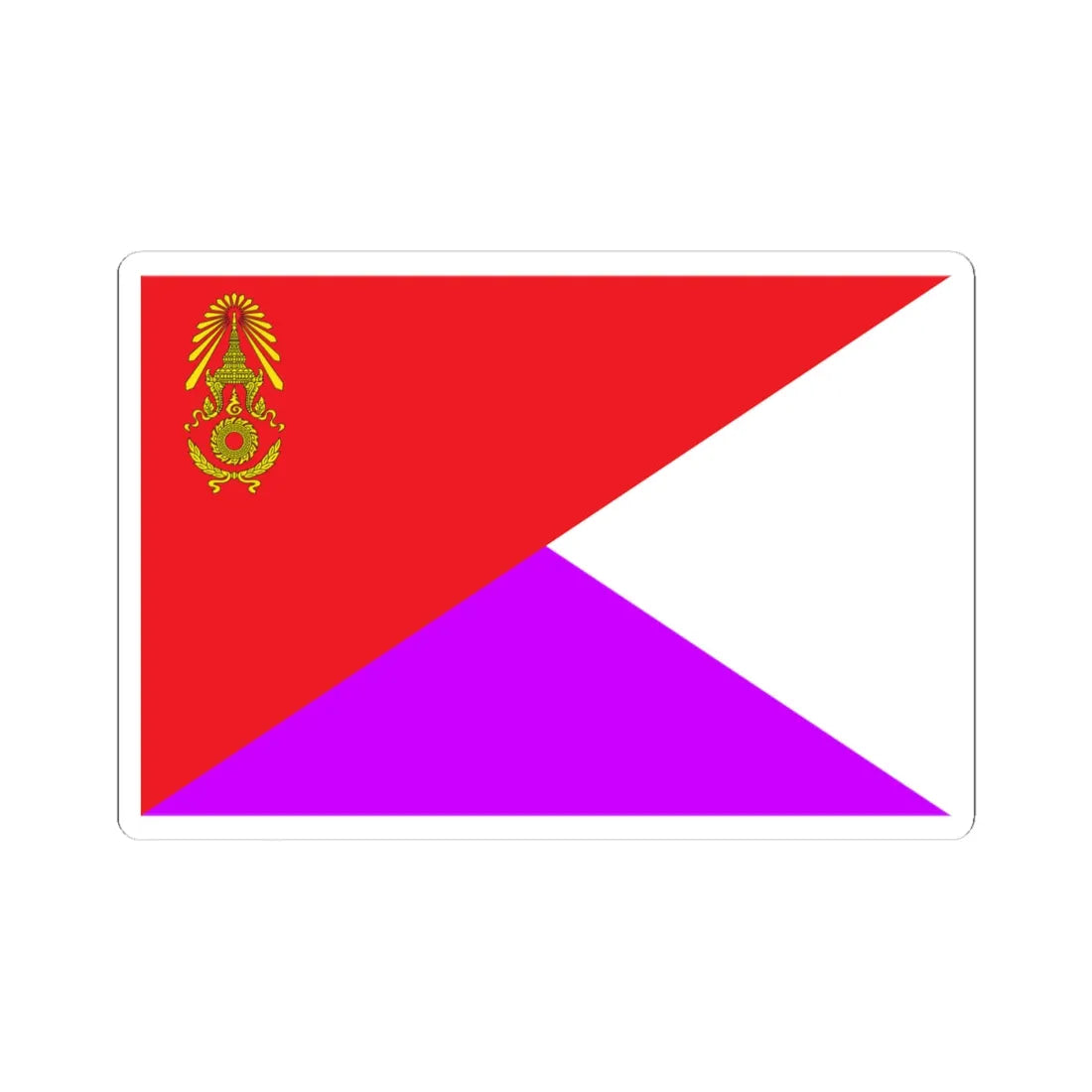 Identification Flag Thai Army Battalion Signal (Thailand) STICKER Vinyl Kiss-Cut Decal 4 Inch White - The Sticker Space