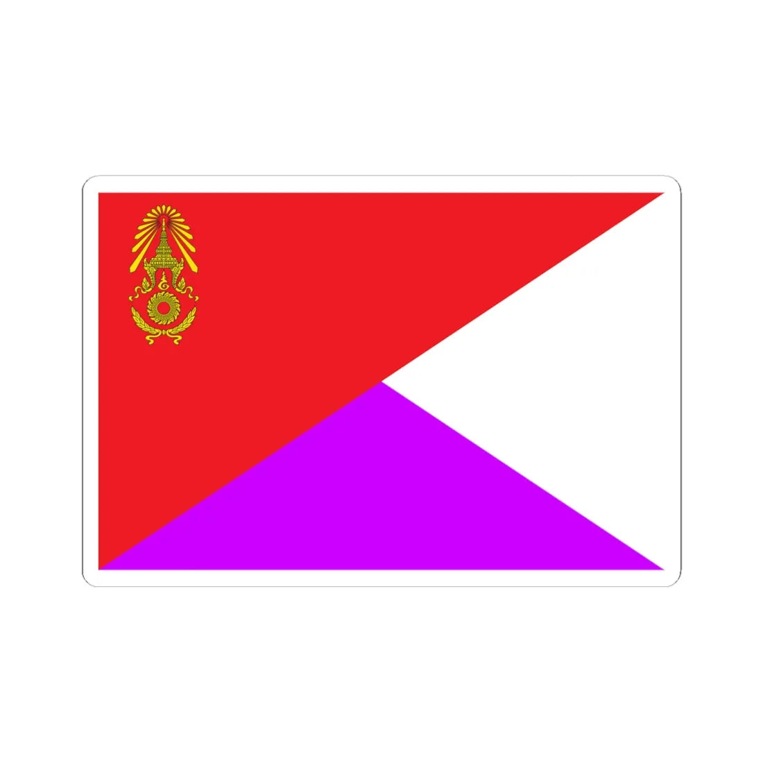 Identification Flag Thai Army Battalion Signal (Thailand) STICKER Vinyl Kiss-Cut Decal 6 Inch White - The Sticker Space