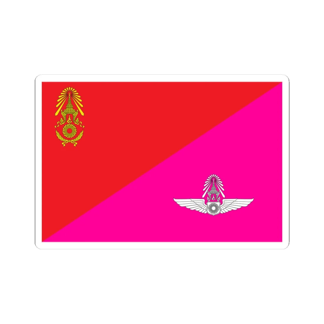 Identification Flag Thai Army Regiment Flying Unit (Thailand) STICKER Vinyl Kiss-Cut Decal 3 Inch White - The Sticker Space