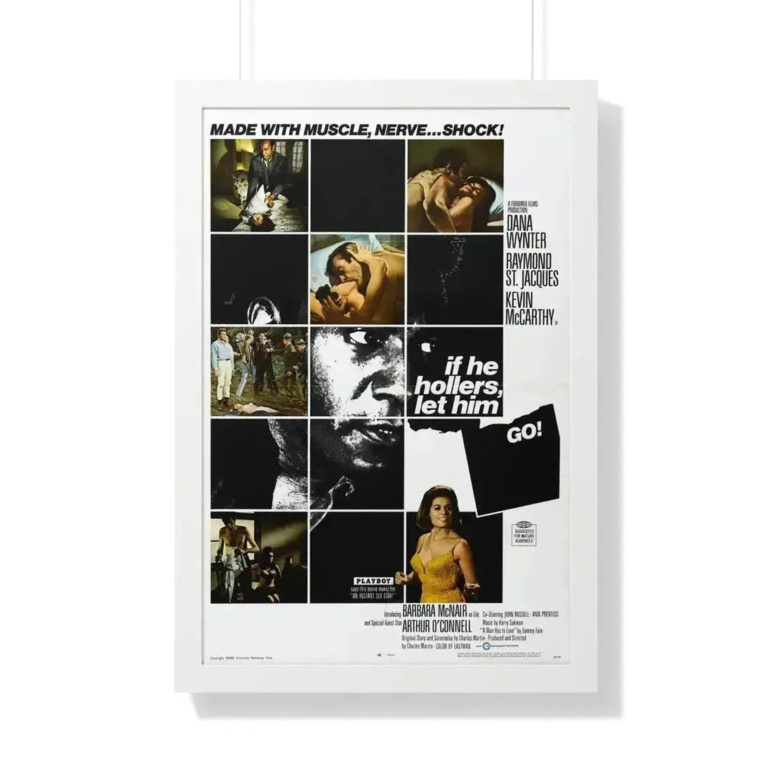 IF HE HOLLERS LET HIM GO 1968 - Framed Movie Poster 20" x 30" White - The Sticker Space
