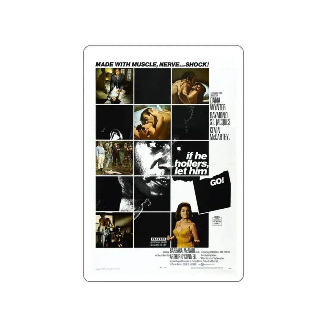 IF HE HOLLERS LET HIM GO 1968 Movie Poster STICKER Vinyl Die-Cut Decal 5 Inch - The Sticker Space