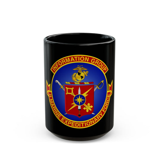 II Marine Expeditionary Force MEF Information Group (USMC) Black Coffee Mug-15oz-The Sticker Space