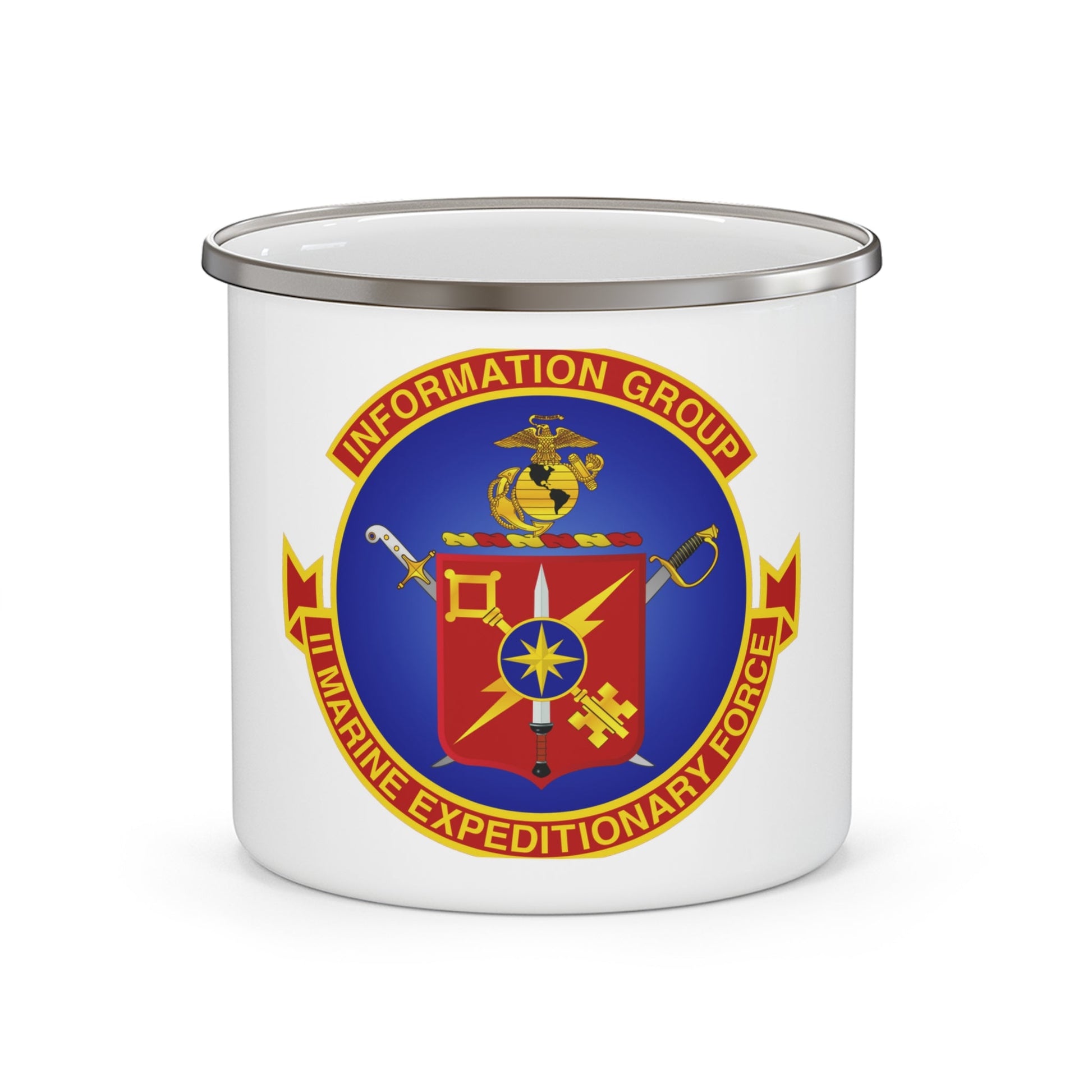 II Marine Expeditionary Force MEF Information Group (USMC) Enamel Mug-12oz-The Sticker Space