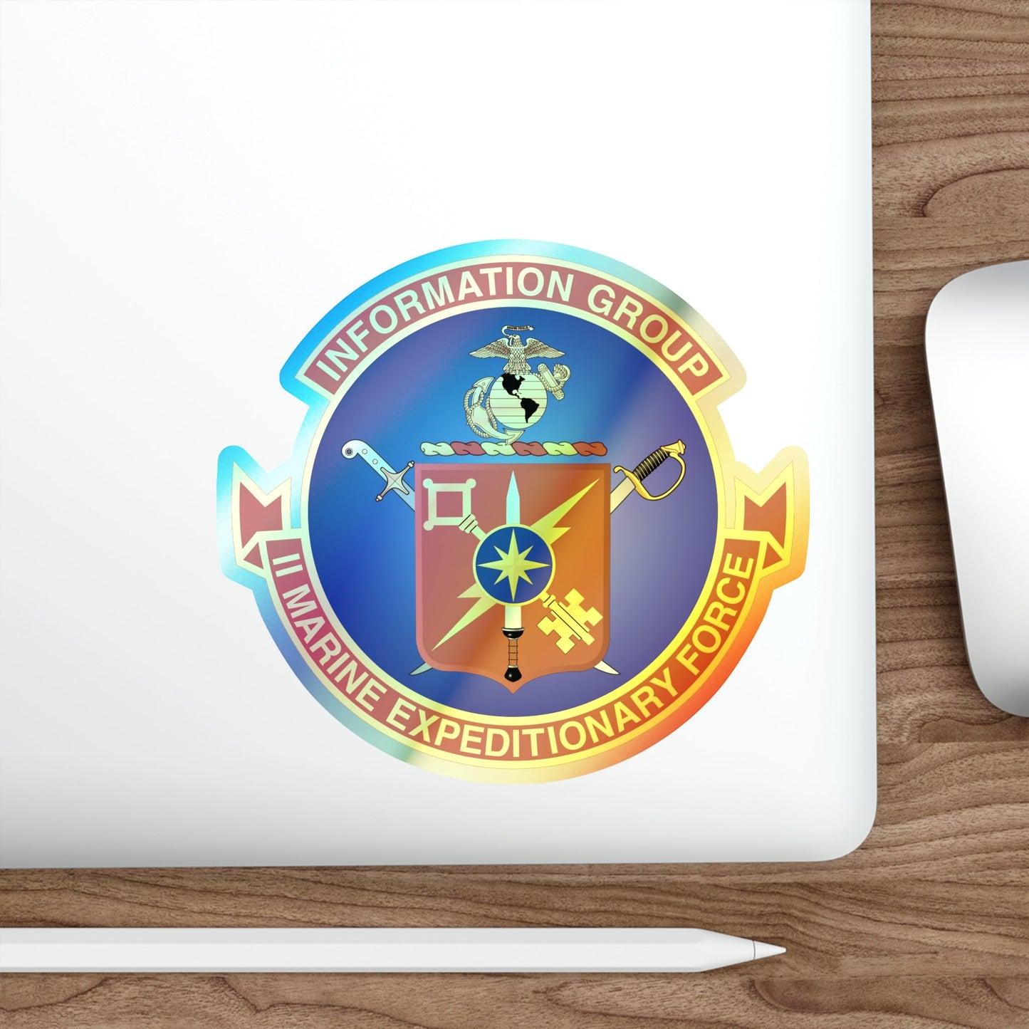 II Marine Expeditionary Force MEF Information Group (USMC) Holographic STICKER Die-Cut Vinyl Decal-The Sticker Space