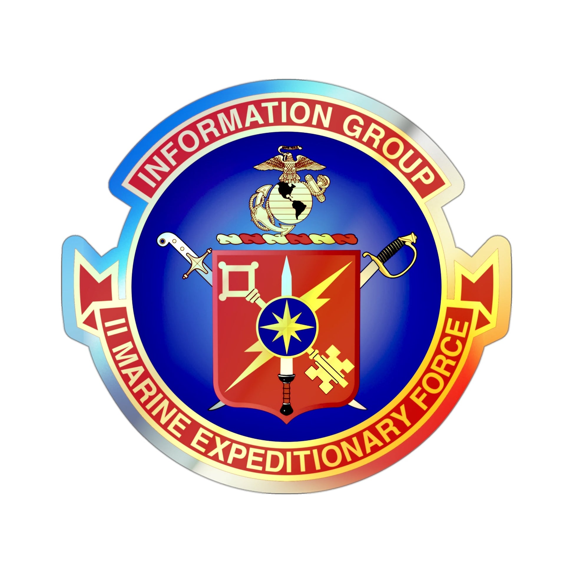 II Marine Expeditionary Force MEF Information Group (USMC) Holographic STICKER Die-Cut Vinyl Decal-3 Inch-The Sticker Space