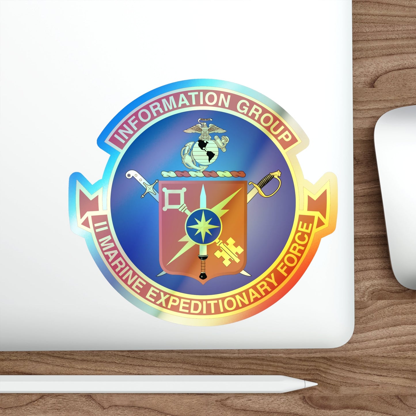 II Marine Expeditionary Force MEF Information Group (USMC) Holographic STICKER Die-Cut Vinyl Decal-The Sticker Space