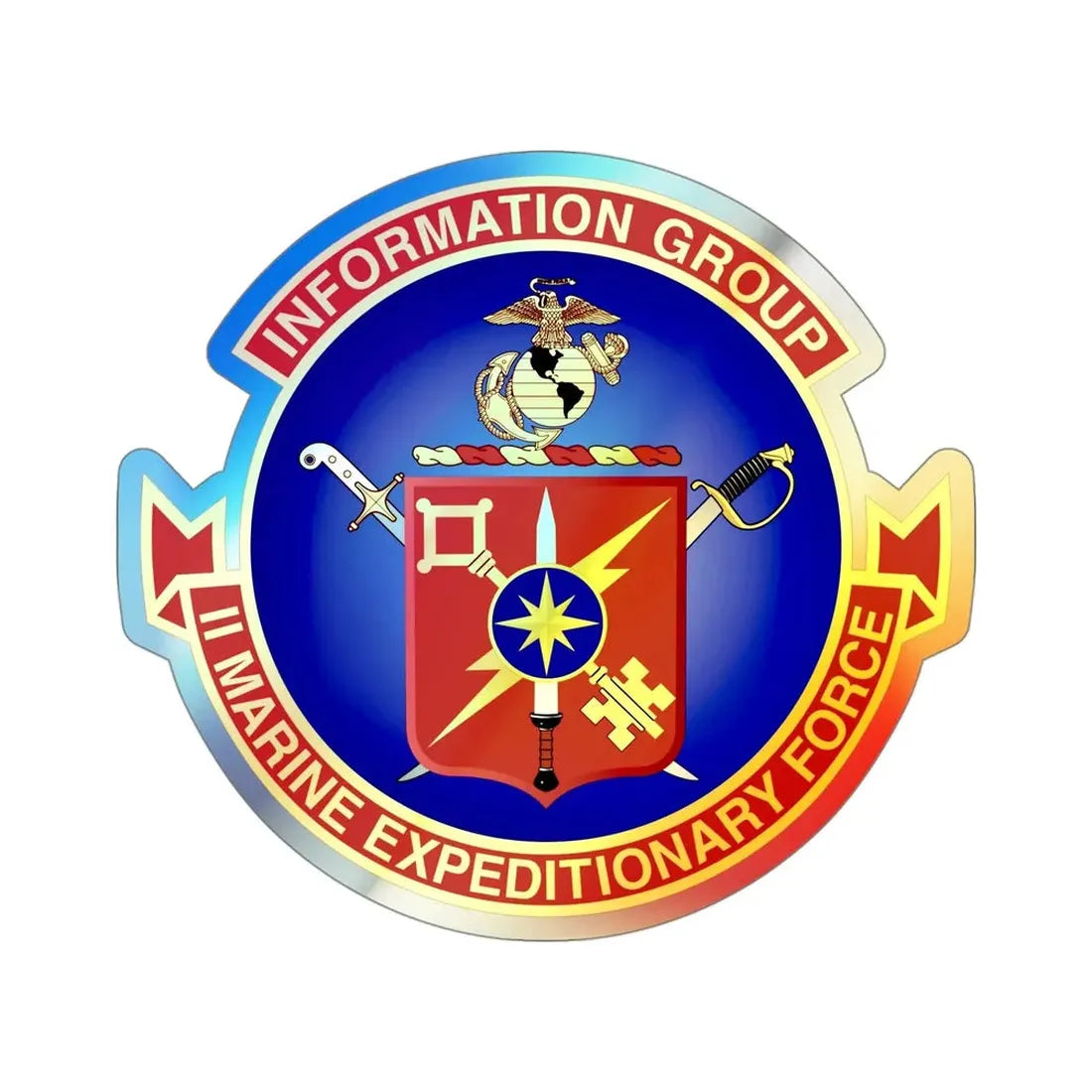 II Marine Expeditionary Force MEF Information Group (USMC) Holographic STICKER Die-Cut Vinyl Decal - The Sticker Space