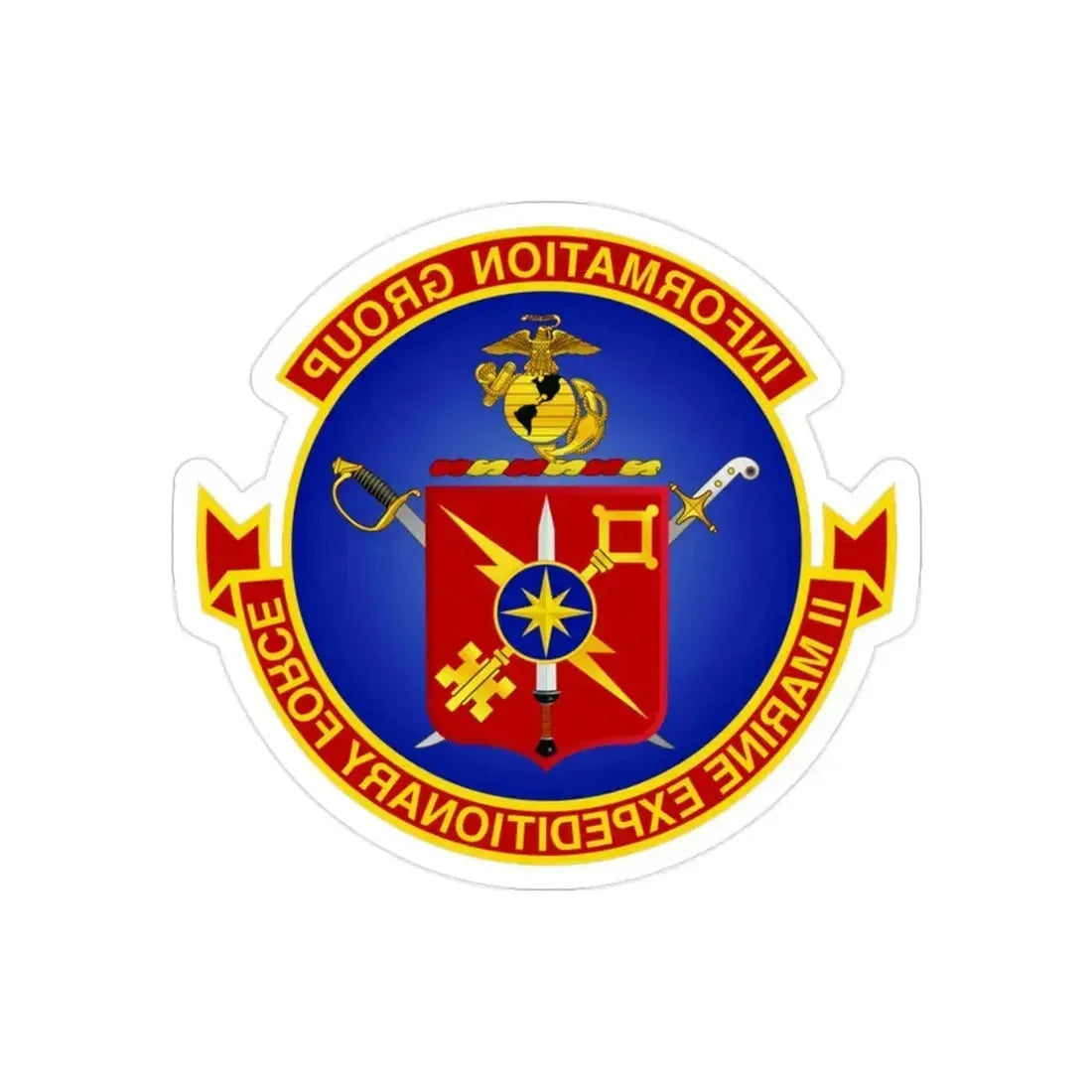 II Marine Expeditionary Force MEF Information Group (USMC) REVERSE PRINT Transparent Die-Cut STICKER 2 Inch Die-Cut Transparent - The Sticker Space