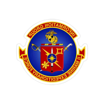 II Marine Expeditionary Force MEF Information Group (USMC) REVERSE PRINT Transparent Die-Cut STICKER 2 Inch Die-Cut Transparent - The Sticker Space