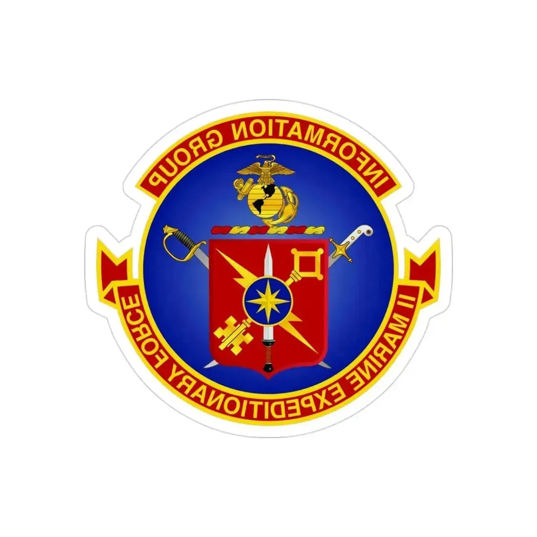 II Marine Expeditionary Force MEF Information Group (USMC) REVERSE PRINT Transparent Die-Cut STICKER 3 Inch Die-Cut Transparent - The Sticker Space