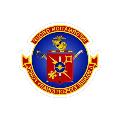 II Marine Expeditionary Force MEF Information Group (USMC) REVERSE PRINT Transparent Die-Cut STICKER 3 Inch Die-Cut Transparent - The Sticker Space