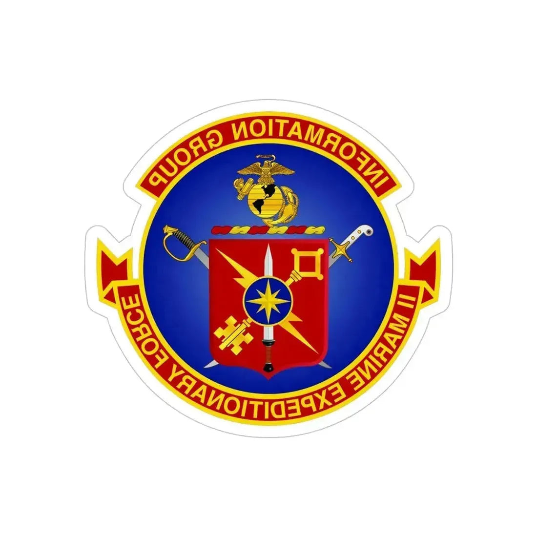 II Marine Expeditionary Force MEF Information Group (USMC) REVERSE PRINT Transparent Die-Cut STICKER 5 Inch Die-Cut Transparent - The Sticker Space