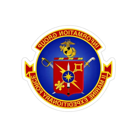 II Marine Expeditionary Force MEF Information Group (USMC) REVERSE PRINT Transparent Die-Cut STICKER 6 Inch Die-Cut Transparent - The Sticker Space