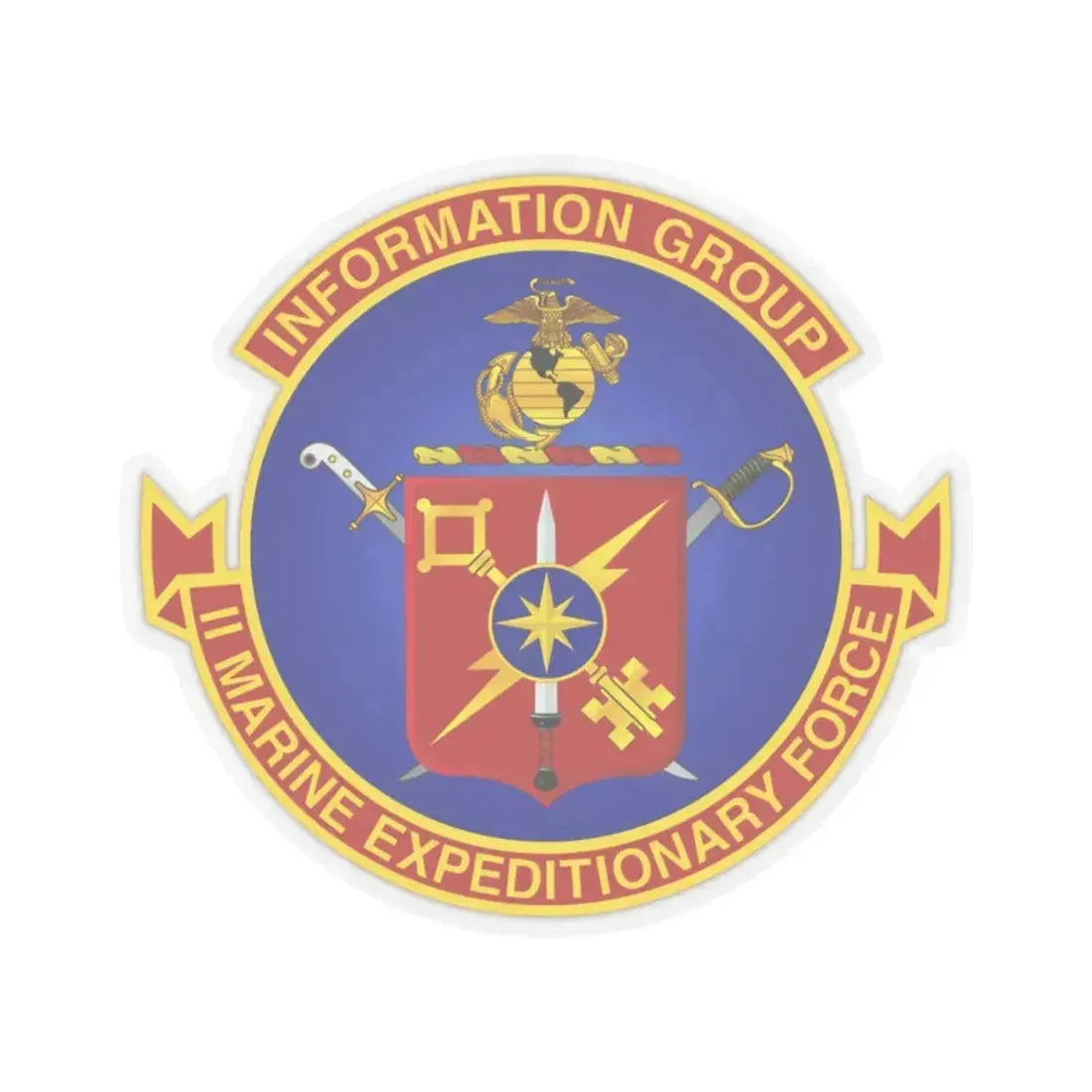 II Marine Expeditionary Force MEF Information Group (USMC) STICKER Vinyl Kiss-Cut Decal 2 Inch Transparent - The Sticker Space