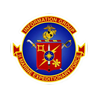 II Marine Expeditionary Force MEF Information Group (USMC) STICKER Vinyl Kiss-Cut Decal 2 Inch White - The Sticker Space