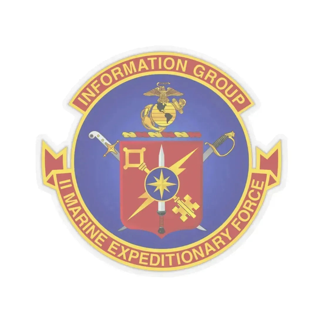 II Marine Expeditionary Force MEF Information Group (USMC) STICKER Vinyl Kiss-Cut Decal 3 Inch Transparent - The Sticker Space