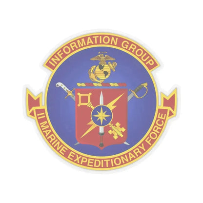 II Marine Expeditionary Force MEF Information Group (USMC) STICKER Vinyl Kiss-Cut Decal 3 Inch Transparent - The Sticker Space