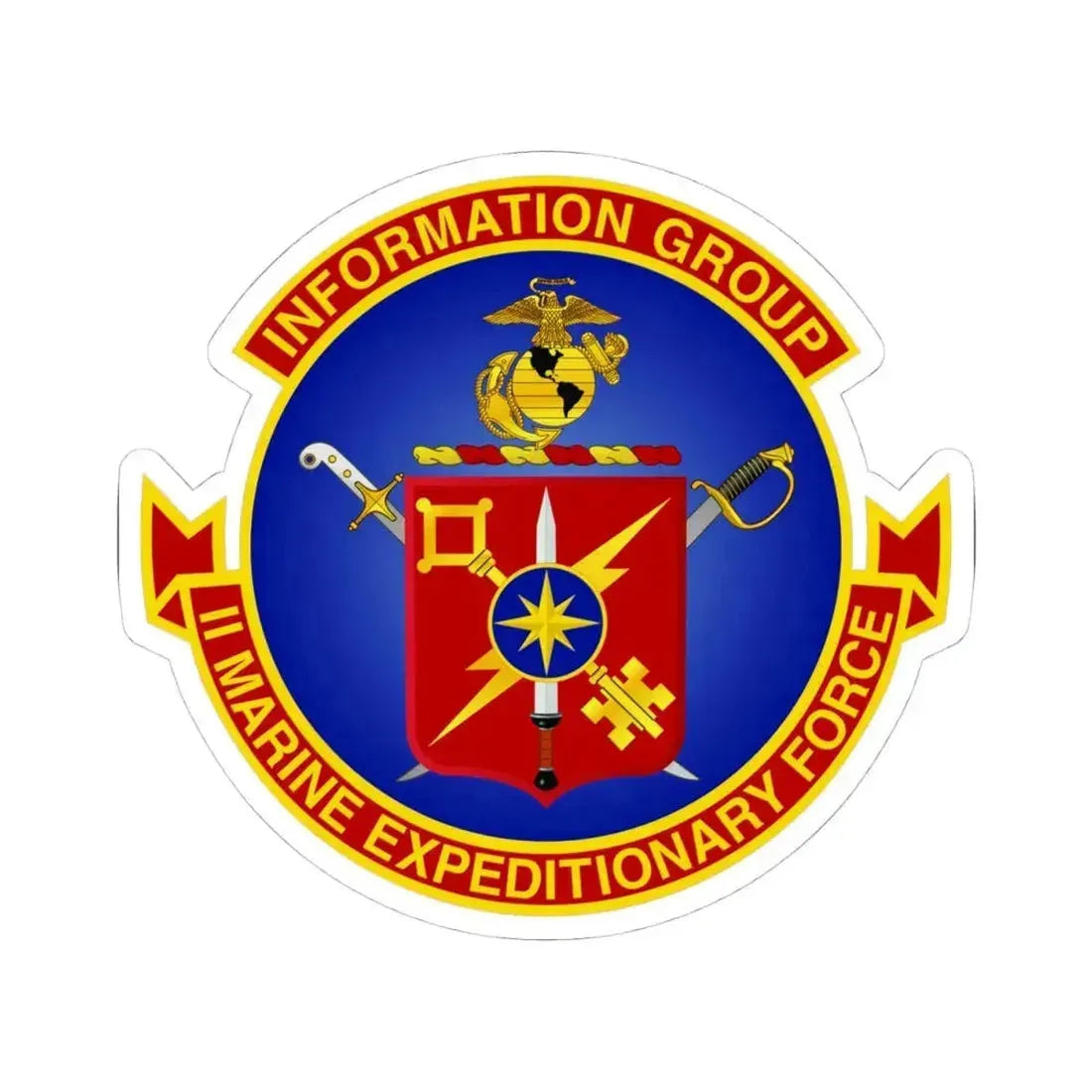 II Marine Expeditionary Force MEF Information Group (USMC) STICKER Vinyl Kiss-Cut Decal 4 Inch White - The Sticker Space