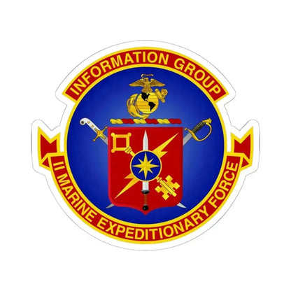 II Marine Expeditionary Force MEF Information Group (USMC) STICKER Vinyl Kiss-Cut Decal 6 Inch White - The Sticker Space