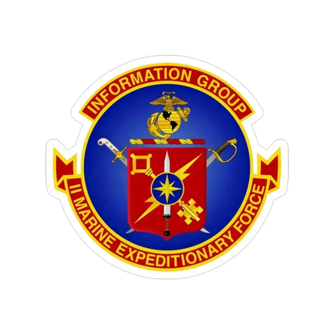 II Marine Expeditionary Force MEF Information Group (USMC) Transparent STICKER Die-Cut Vinyl Decal 2 Inch - The Sticker Space