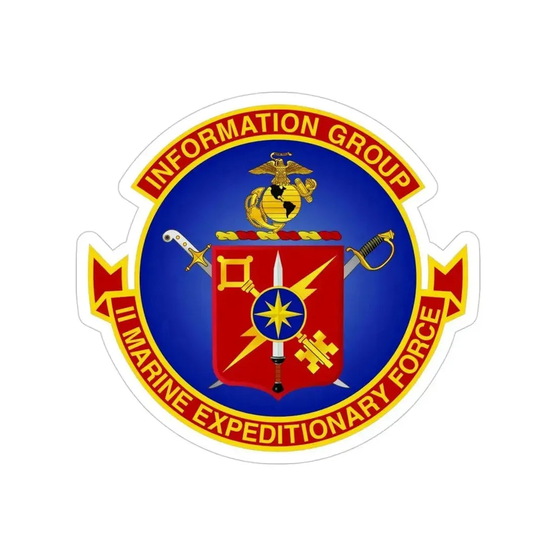 II Marine Expeditionary Force MEF Information Group (USMC) Transparent STICKER Die-Cut Vinyl Decal 4 Inch - The Sticker Space