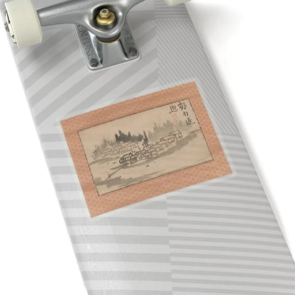 Ike no Taiga - Evening Glow in a Mountain Village and Calligraphy - late 18th–early 19th century v2 - STICKER Vinyl Kiss-Cut Decal
