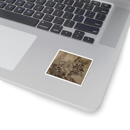Ike no Taiga - Landscape after Li Bai's poem - probably 19th century v1 - STICKER Vinyl Kiss-Cut Decal