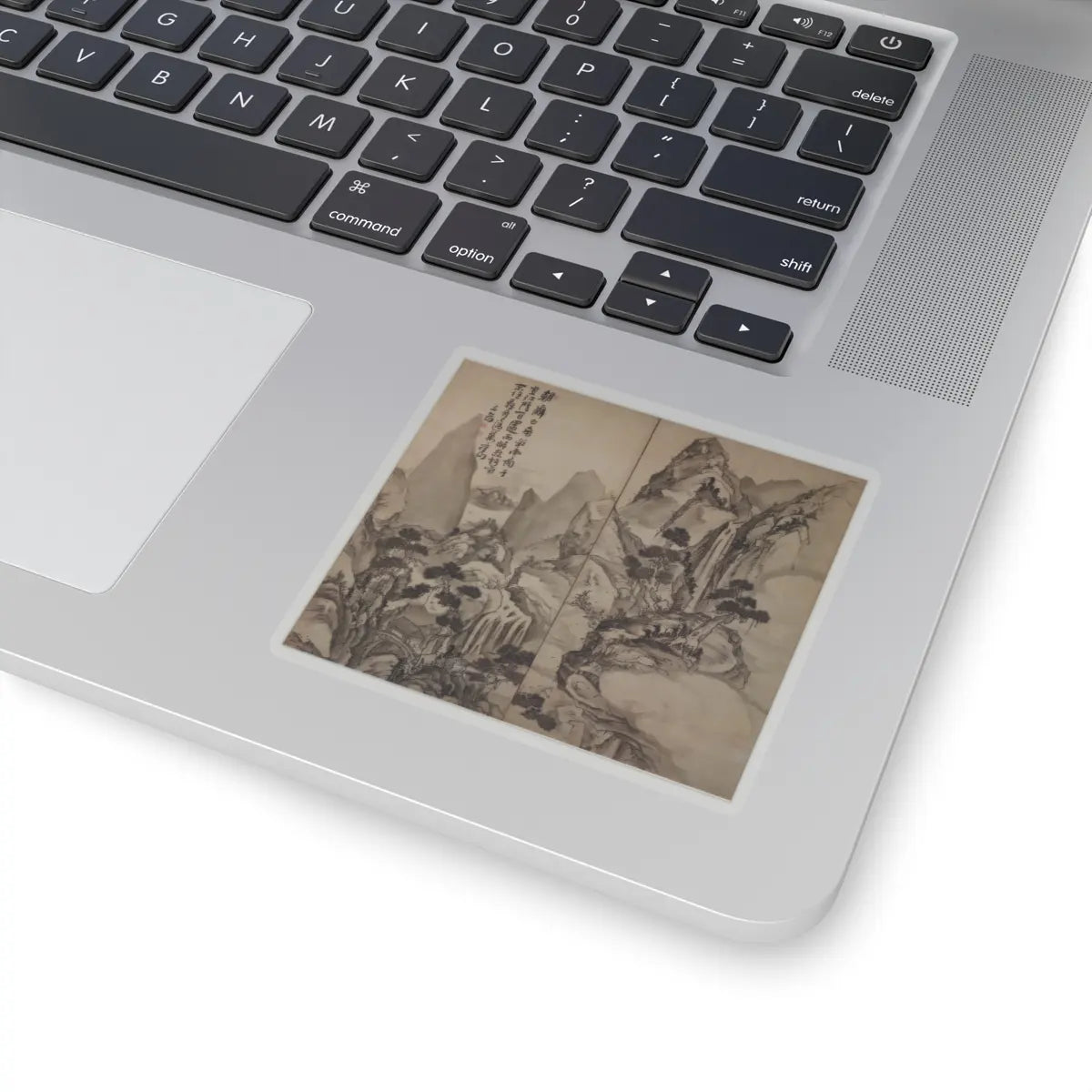Ike no Taiga - Landscape after Li Bai's poem - probably 19th century v1 - STICKER Vinyl Kiss-Cut Decal