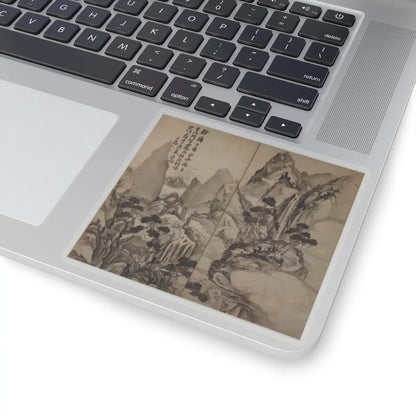 Ike no Taiga - Landscape after Li Bai's poem - probably 19th century v1 - STICKER Vinyl Kiss-Cut Decal