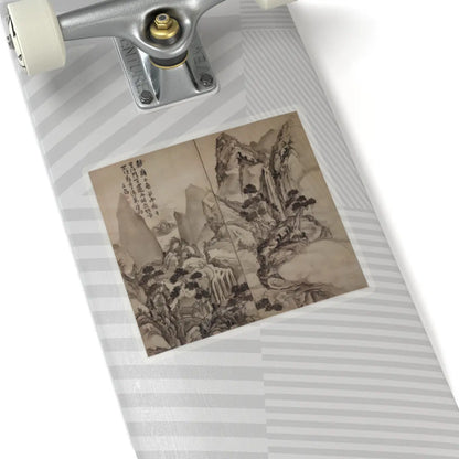 Ike no Taiga - Landscape after Li Bai's poem - probably 19th century v1 - STICKER Vinyl Kiss-Cut Decal