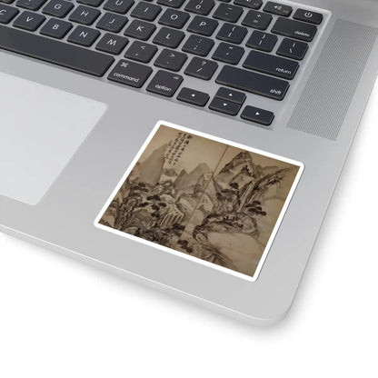 Ike no Taiga - Landscape after Li Bai's poem - probably 19th century v1 - STICKER Vinyl Kiss-Cut Decal